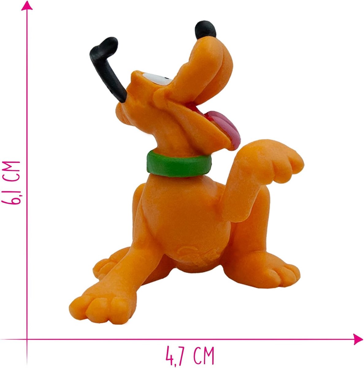 Bullyland 15347 – Speelfiguur en verzamelfiguur Pluto uit Disney, ca. 6,1 x 4,7 x 6 cm – levensecht en detailrijk vormgegeven – ideaal als taartfiguur en klein cadeautje voor kinderen vanaf 3 jaar. — afbeelding 2
