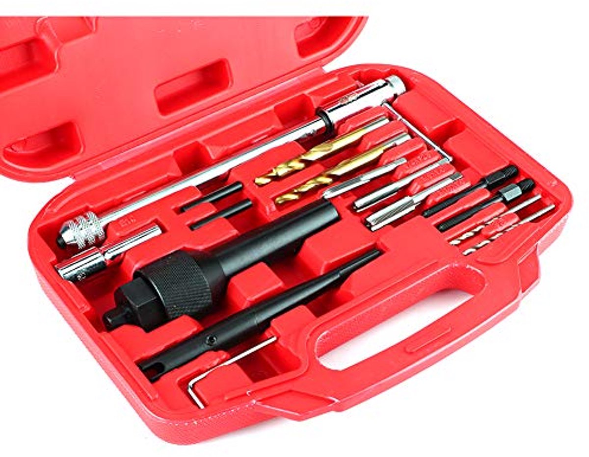 16-delige set gloeikaarsen verwijderingsset, gloeibougiegereedschap, beschadigde gloeibougieverwijderaar set, 8 mm, 10 mm