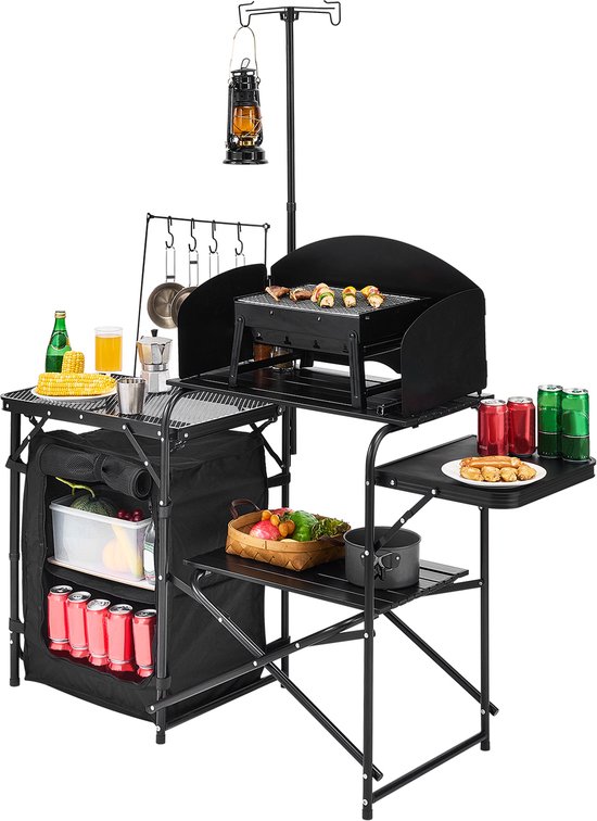 VEVOR Camping Keukentafel Draagbare Kooktafel 1 Kast Buiten Picknick — afbeelding 2