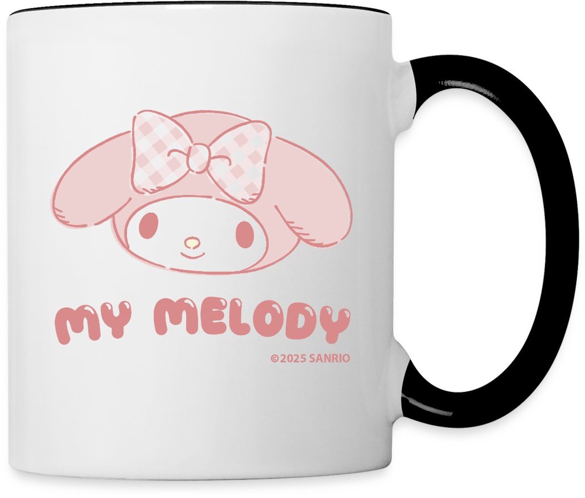 My Melody Portret met tekst Mok Tweekleurig