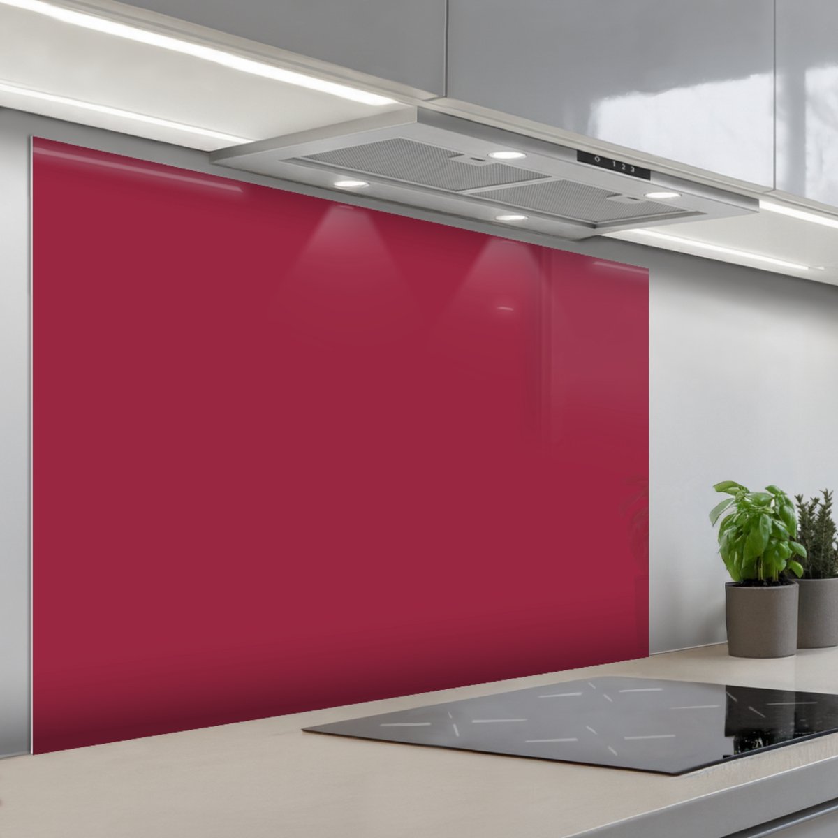 KitchenYeah Spatscherm 120x80 cm Zelfklevende achterwand Rood Effen kleur Keuken muurbeschermer Spatwand fornuis