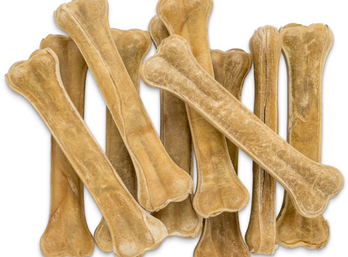 Landman Geperste Kauwbotten (10st) - 21cm - Hondensnacks - Kauwsnacks - Hondenbot - Kauwbot