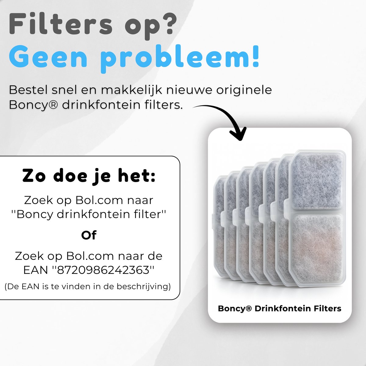 Boncy® Luxe Drinkfontein Kat & Hond - Waterfontein met Stille Pomp - XL Reservoir 3,0L - Automatisch Circulatie Filter - Kattenfontein Zwart - drinkfonteinen - Katten fontein drinkbak - waterdispenser thumbnail 5