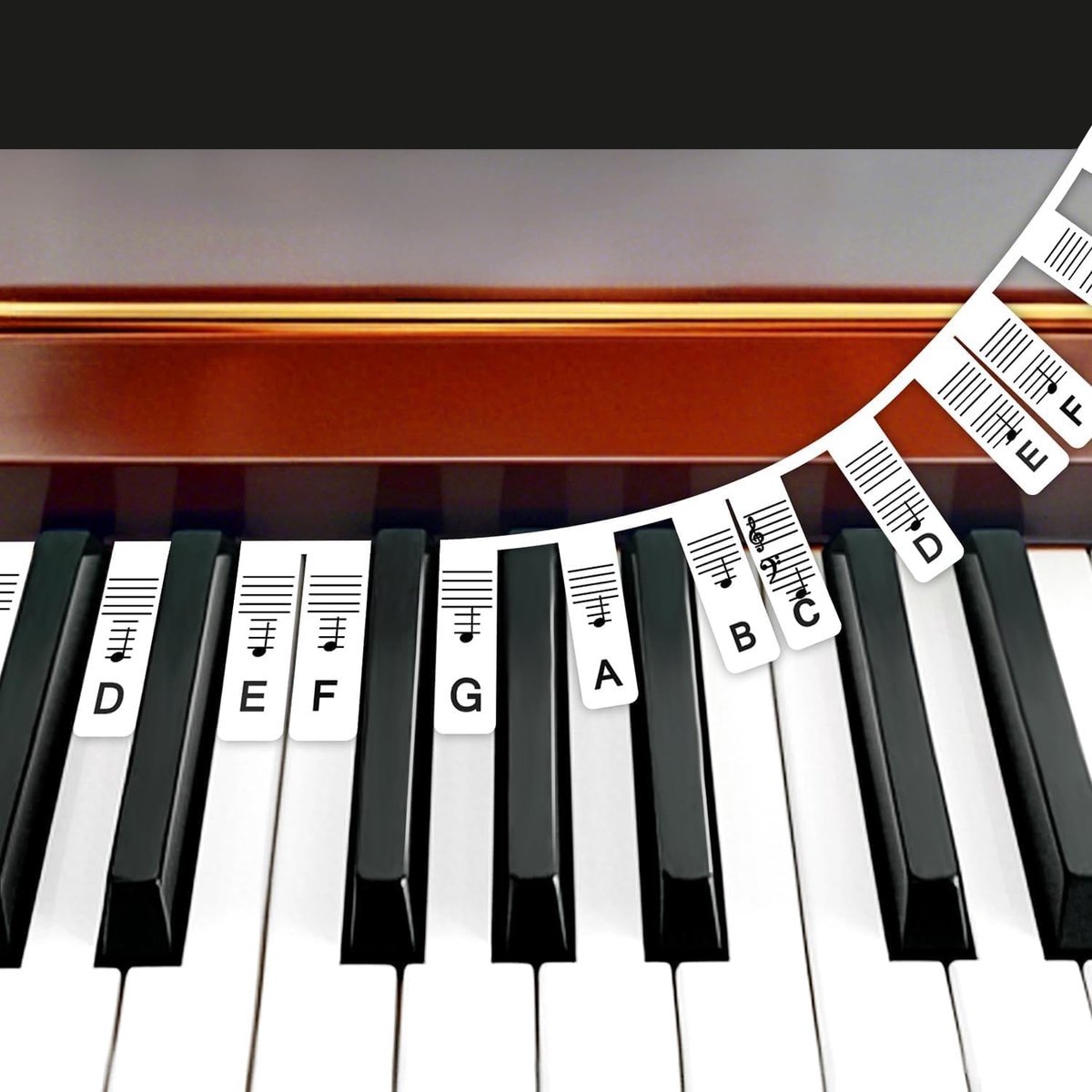 Finesse Siliconen Toetsenwijzer - Piano Stickers - Herbruikbaar Zonder Lijmresten - 32/37/49/54/61/88