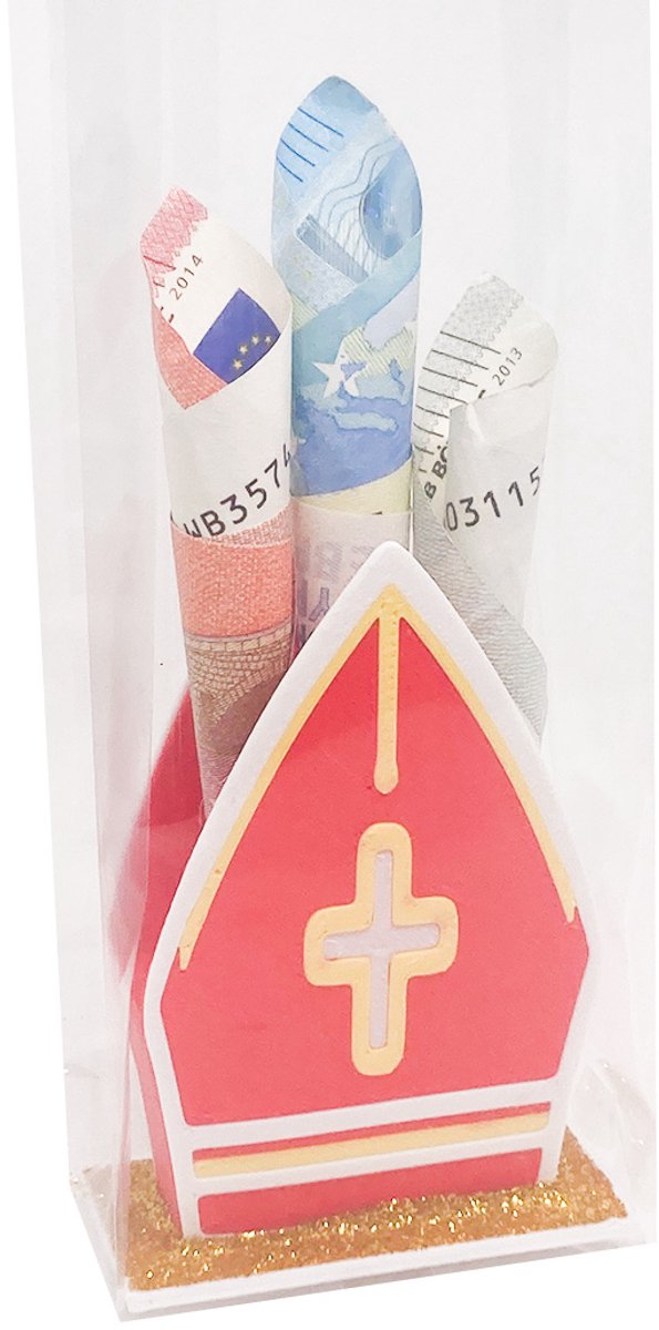 Kadogeld.nl - Mini - Sinterklaas - Mijter - Orgineel - Grappig - Geld - Cadeau - Geven