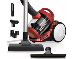 TurboTronic CV07 Stofzuiger zonder zak - Compact Design - Hoge Zuigkracht - Zakloze Stofzuiger - Rood