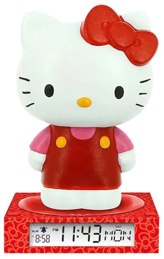 Hello Kitty 3D-lamp met wekker & datum - 15 × 15 × 25 cm - licentie Kids Licensing van Merkloos — afbeelding 2