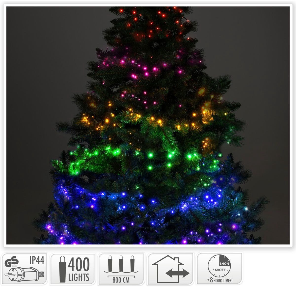 Clusterverlichting Multikleuren Mix - 8m - 400 led