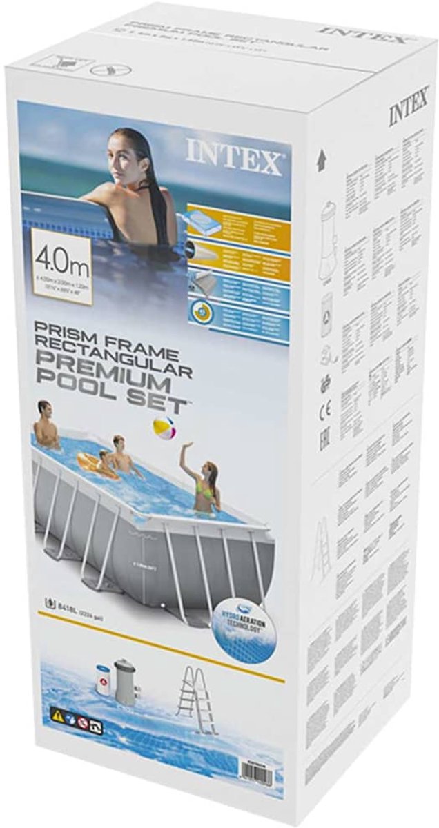 Intex Prism Frame kit piscine avec pompe de filtration - 400 x 200 x 122 cm