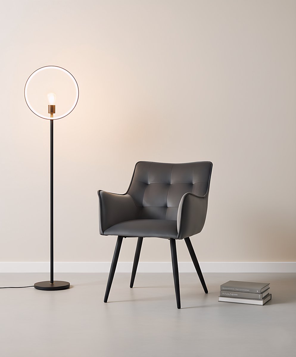Eetkamerstoelen Set van 4 – - 56x54x80 cm - Grijs - – 56×54×80 cm – Luxe - Medahomestore