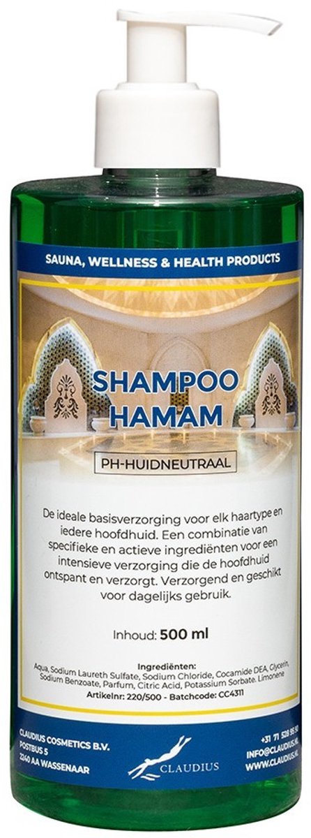Shampoo Hamam 500 ml met witte pomp - haarverzorging
