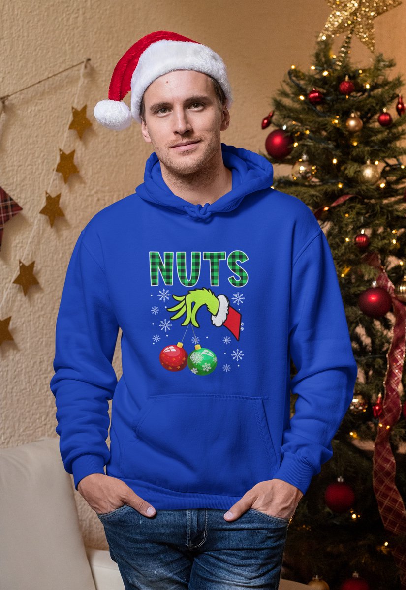 Nuts - Kersttrui - Kerst Trui Blauw - Grappig Kersttrui - Maat L - Limited Edition