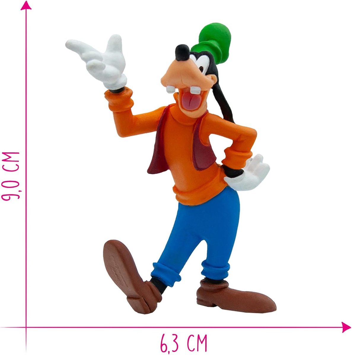 Bullyland 15346 – Speelfiguur en verzamelfiguur Goofy uit Disney, ca. 9 cm – levensecht en detailrijk vormgegeven – ideaal als taartfiguur en klein cadeautje voor kinderen vanaf 3 jaar. — afbeelding 2