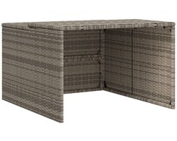 vidaXL - Garage - voor - robotmaaier - 86x90x52/57 - cm - poly - rattan - grijs