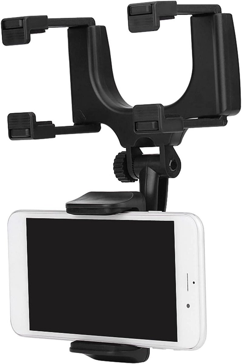 Provento - Verstelbare telefoonhouder voor auto - Universele achteruitkijkspiegelbevestiging - Smartphonehouder voor iPhone Samsung HTC GPS - Handige accessoire voor in de auto