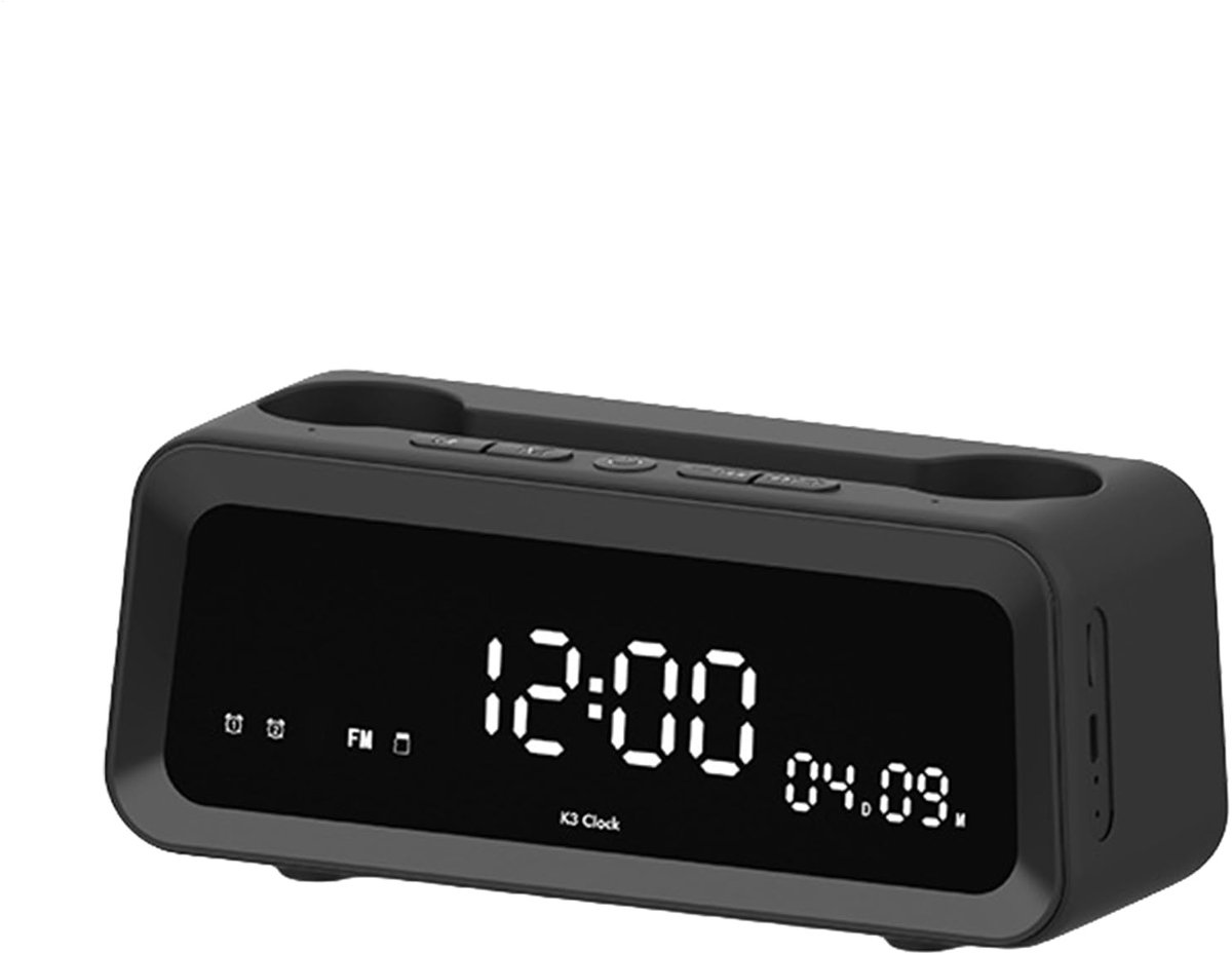 longziming -Digitale Wekker – Draadloze Luidsprekerwekker – Draagbare Slaapkamerwekker – LED-display – Bluetooth-speaker – Meerdere Alarmen – Draagbaar – Geschikt voor Reizen