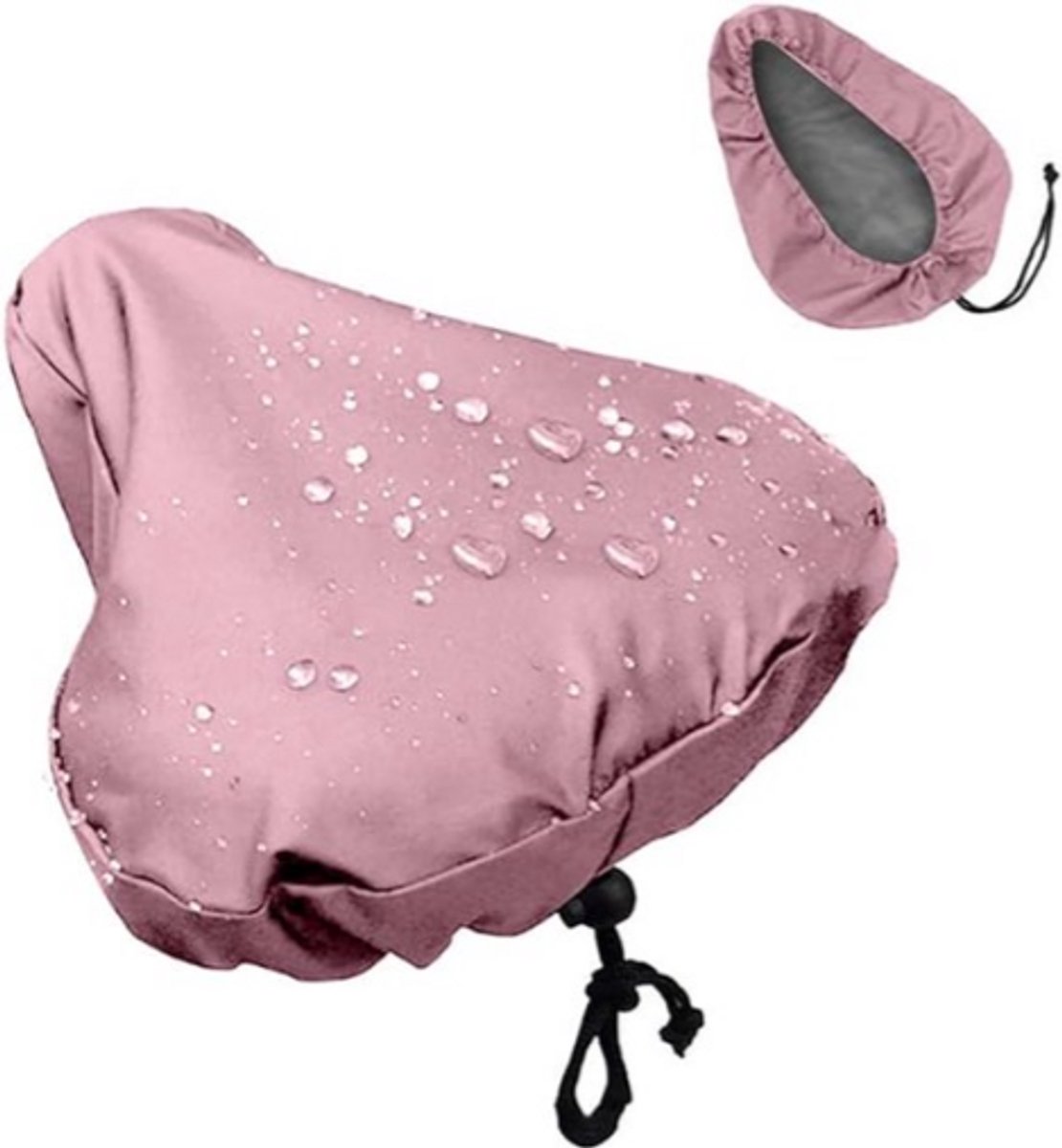 Rieba® Zadelhoes Fiets - Zadeldek Tegen Regen & Stof - Fietszadelhoes - Waterafstotend - Universeel - Hoes Fietszadel - Regenhoes - Met Trekkoord - Sterk 420D Materiaal - 24 x27 cm - Roze