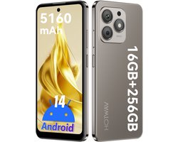 HOTWAV Smartphones - 16 GB/256 GB- mobiele telefoon zonder abonnement - 5160 mAh-batterij - 4G Dual SIM - mobiele telefoon senioren - Met transparante hoes - Goud