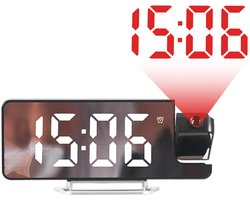 Digitale Wekker - Digitale Wekker met Projectie - Datumweergave - Temperatuurweergave - Slaapkamer - Projectiewekker - 12/24-uurs aanpassing - Digitale Klok Slaapkamer - Alarmklok - Wit licht