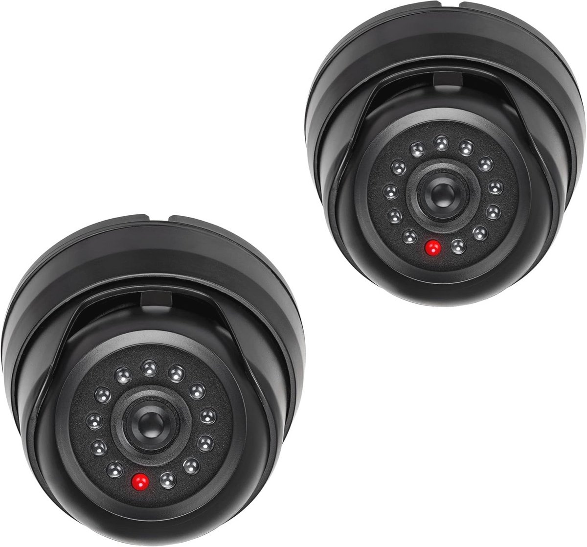Dummy Camera met LED - Dome Bewaking met Flitslicht en Batterijcompartiment - Afschrikmiddel voor Inbrekers - Voor Binnen en Buiten - Zwart