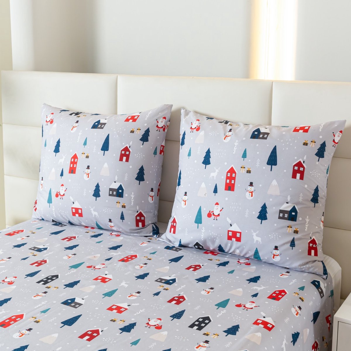 Cotton Market - Dekbedovertrek Set - Grijs - 140x200 cm - Microvezel/Katoenmix & Ritssluiting