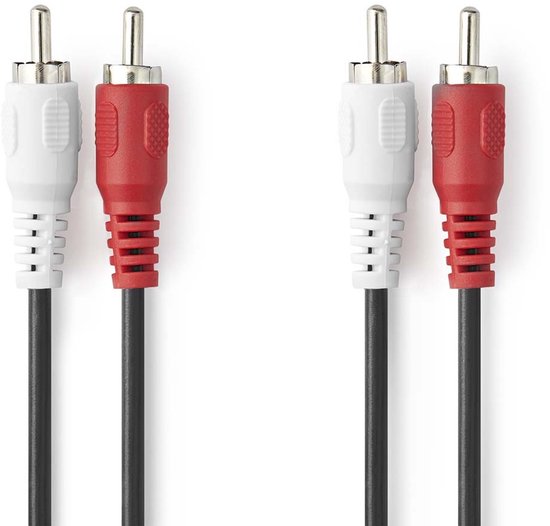 Tulp stereo kabel | zwart | 7 meter