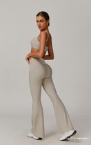 Fitbuddy Seamless Leggings GZL57 – Light Khaki – Squatproof, Respirant & High Stretch – Femmes – Taille L