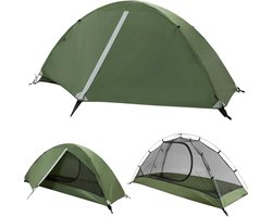 1/2 persoons kampeertent, ultralichte kleine verpakkingstent voor 1 persoon, waterdicht, snel op te zetten, dubbellaagse koepeltenten, voor kamperen, motorreizen, trekking, wandeltochten, festivals