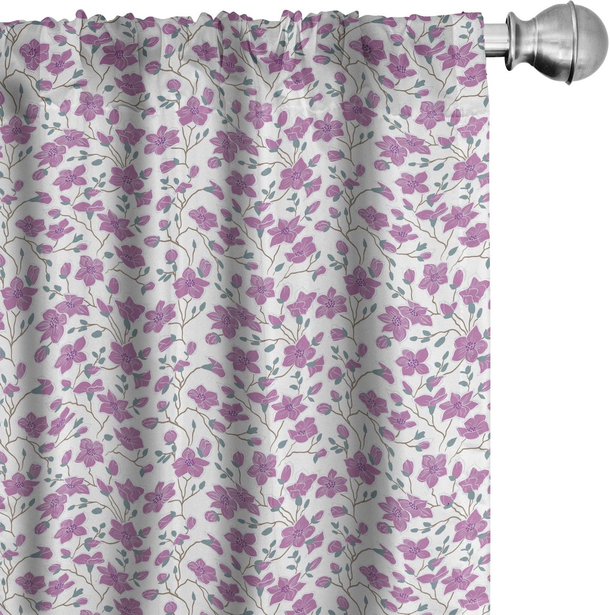 ABAKUHAUS Magnolia Gordijnen – 2x75x175 cm – microvezel – halfverduisterend – amandelgroen/purpurrood