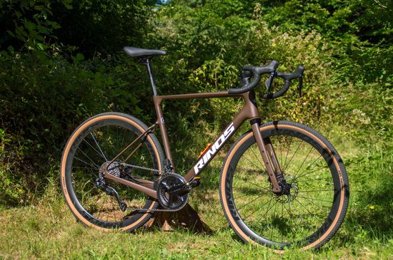 Rinos Sandman8.0 Carbon Gravel - met SHIMANO Di2 - 24 versnellingen en schijfremmen - lichte fiets voor dames en heren - 700 x 40C - koffiebrun S van Rinos — afbeelding 4
