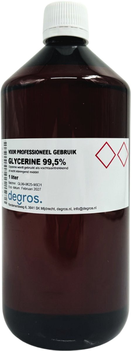 Glycerine 99,5% - Fles, 1 liter - Glycerol - Vloeistof