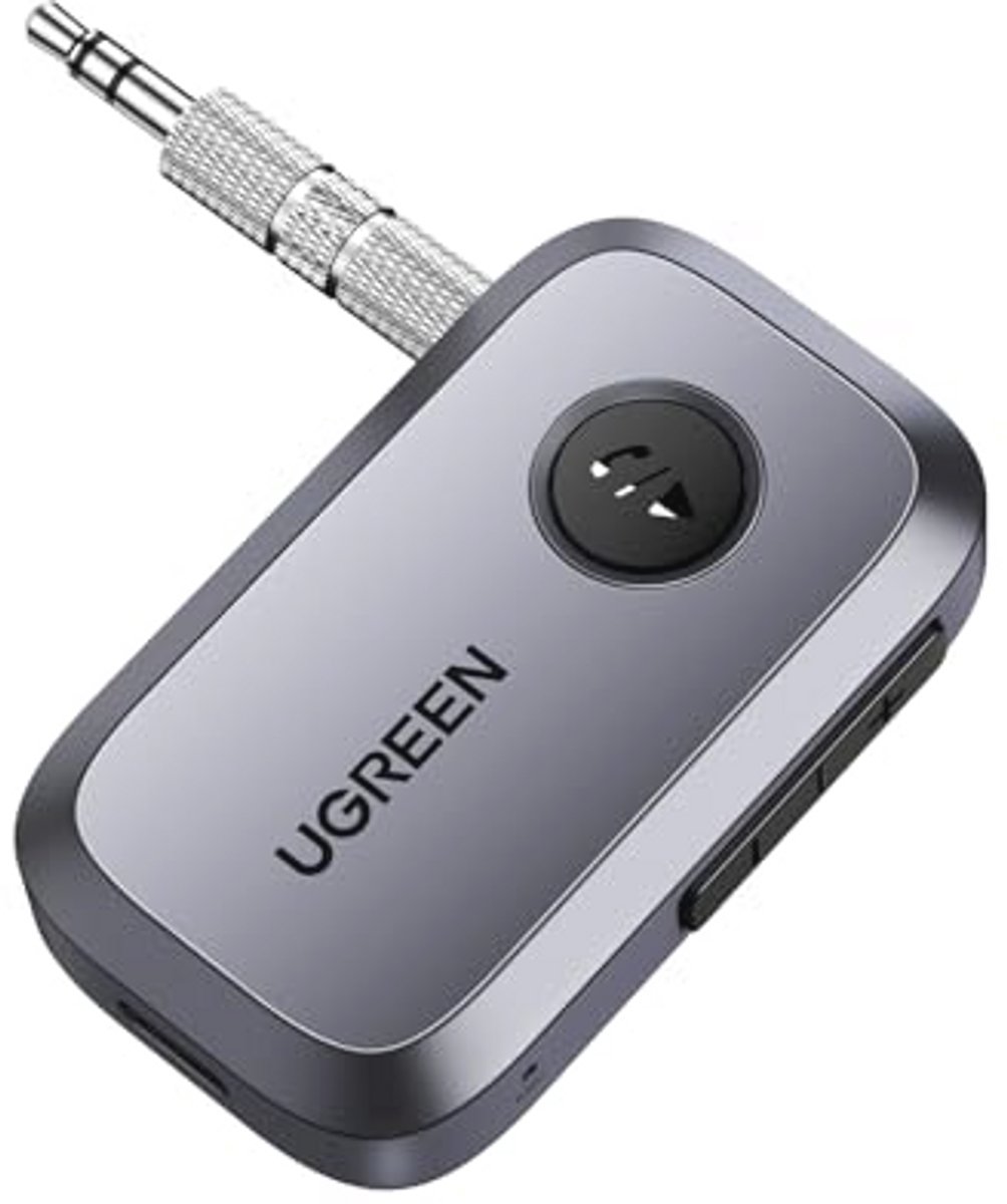 Bluetooth 5.3 Adapter voor Auto met 3.5mm AUX en Microfoon voor Handsfree Bellen