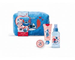 Disney Stitch Fluffy Blauwe Toilettas – Luxe Cadeauset met Lipbalm, Body & Hairmist en Douchegel - Geschenkset meisjes - Giftset - Valentijnsdag