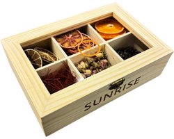 Sunrise Botanicals Premium Cocktail Garnituur Geschenkdoos – Luxe Giftbox met 6 Compartimenten – Citrus, Botanicals & Spices – Perfect Cadeau voor Gin, Cocktails & Mocktails