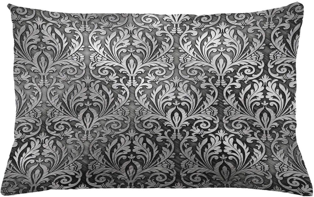 ABAKUHAUS kussenhoes 65x40 cm – rits, bedrukt, grijs/zwart