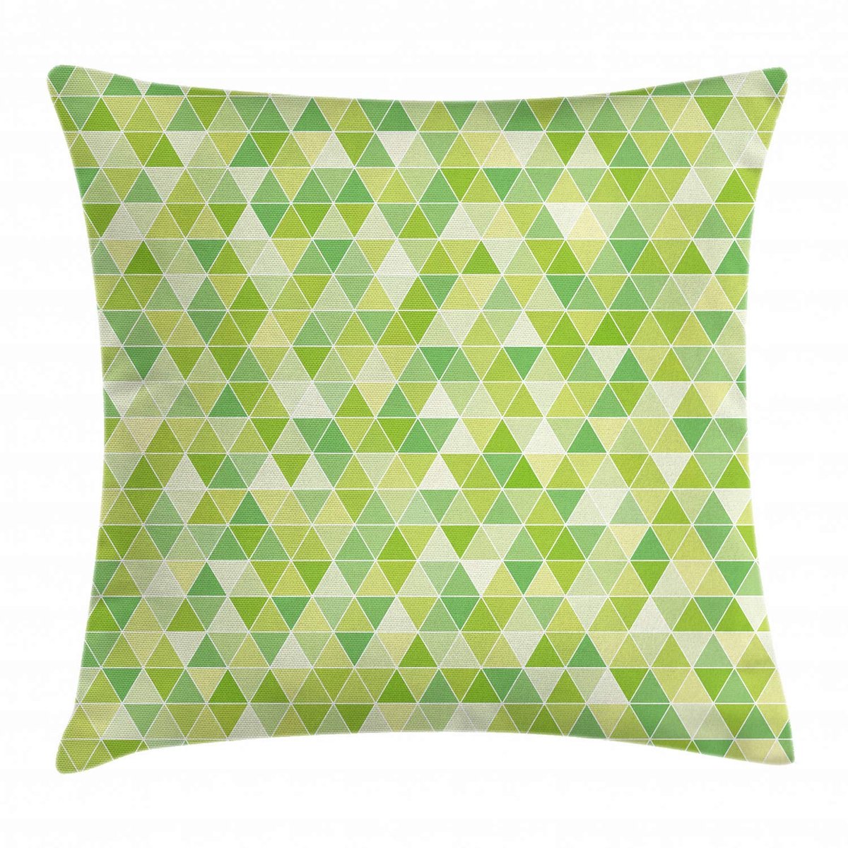 ABAKUHAUS kussenhoes – driehoeken en piramides – 40x40 cm – dubbelzijdig bedrukt – limettengroen