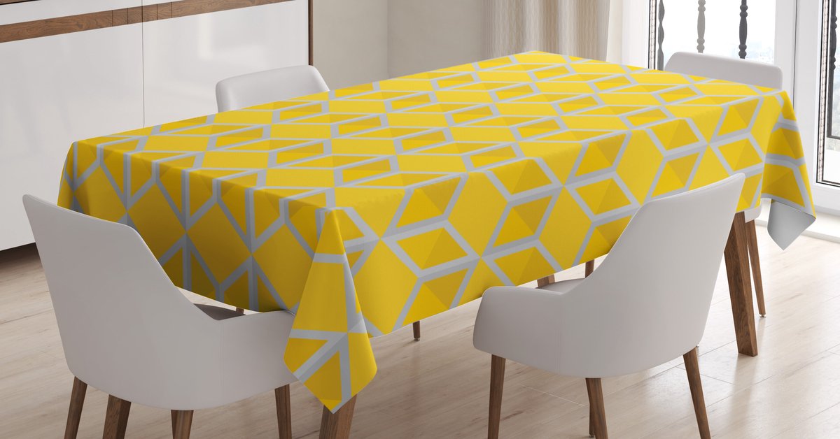 ABAKUHAUS Tafelkleed – mosterdgrijs 140x200 cm – satijn, wasbaar