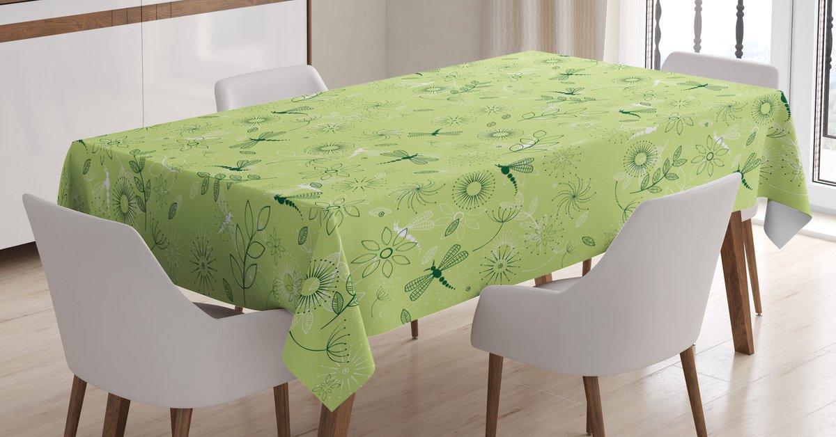 ABAKUHAUS Libelle Tafellaken – jagergroen pistache – 140x170 cm