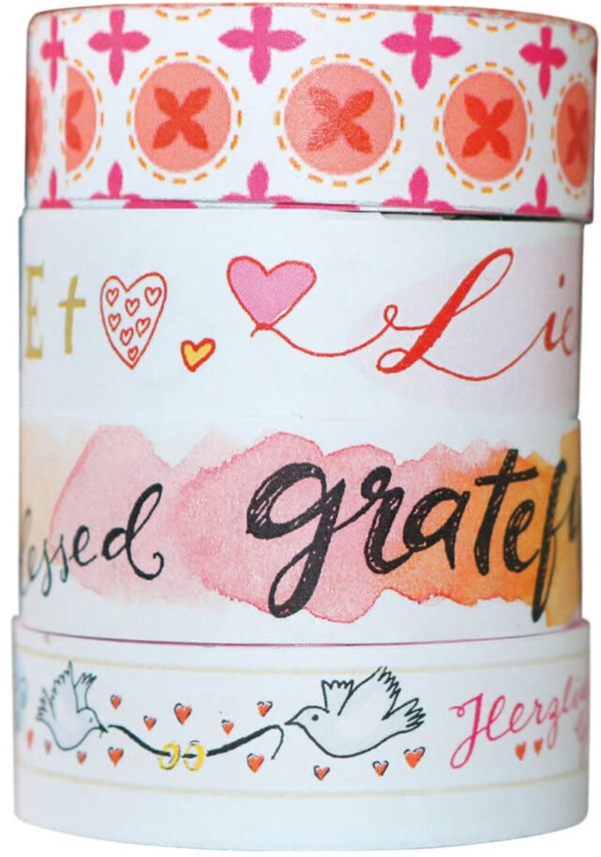 IMPERATORIS® Washi-tape - Masking Tape - Plakband Rol - Meerdere ontwerpen - Veelkleurig - 4 Rollen