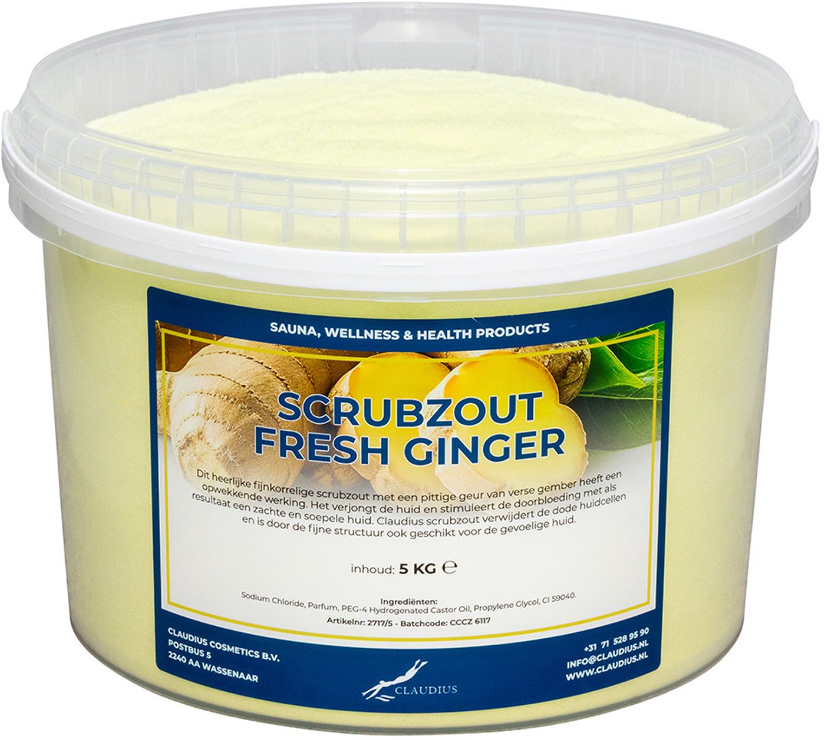 Scrubzout Fresh Ginger 5 KG - Hydraterende Lichaamsscrub