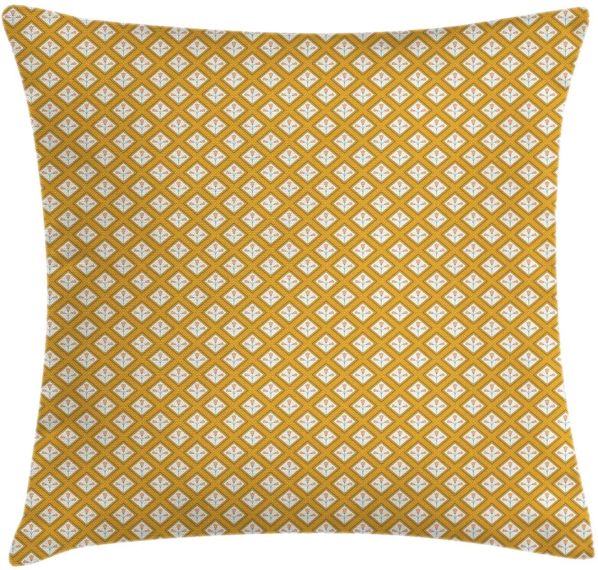 ABAKUHAUS Tulpenkussenhoes – Dubbelzijdig bedrukt – 45x45 cm – Perzik Pfirsich Erde Gelb