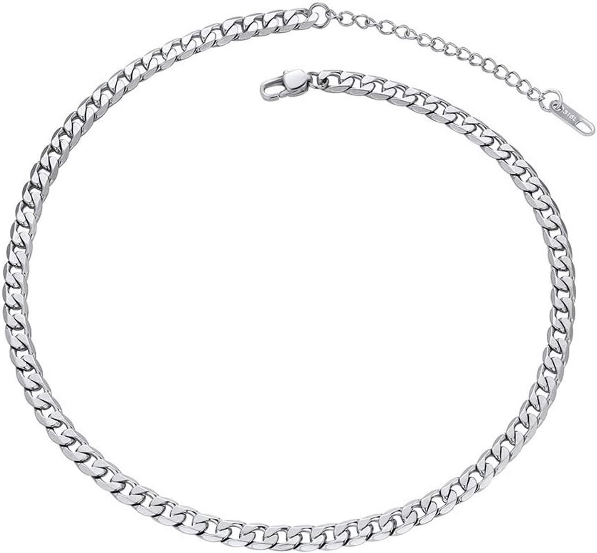 Cuban Necklace voor Hem en Haar - Roestvrij Staal, Verkrijgbaar in Diverse Maten en Kleuren 36-76cm