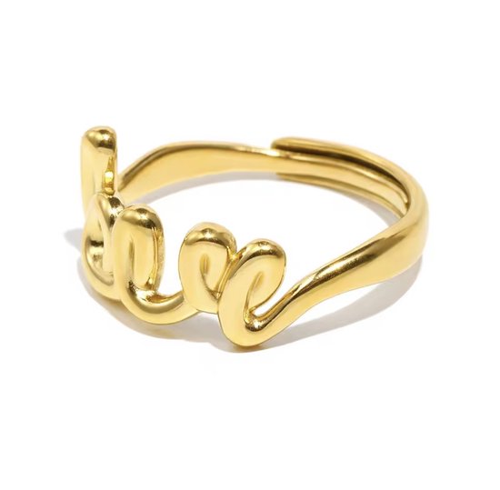 Borasi Love Ring Couleur Or | Plaqué or | Bijoux pour femmes | Bagues pour femmes | Cadeau pour elle | Sac cadeau de Luxe |