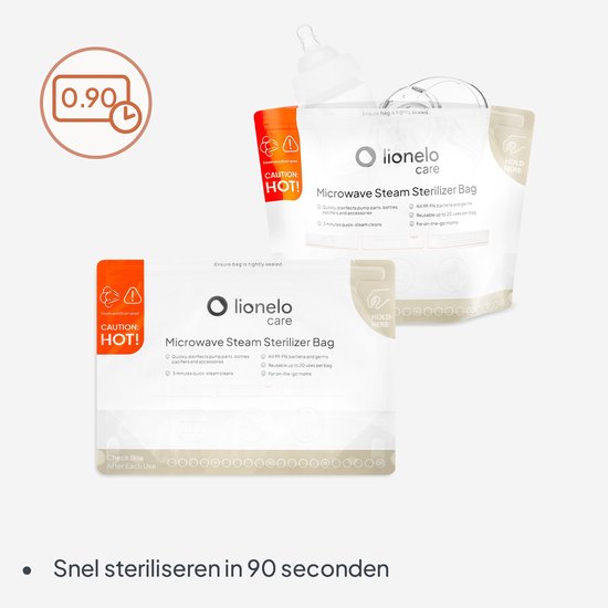 Lionelo Thermbag - Magnetron-Sterilisatiezakjes 8 stuks - 90 sec sterilisatie - Herbruikbaar tot 20× - BPA-vrij & hittebestendig - Voor flesjes, fopspenen & borstkolfontdelen - Reisvriendelijk van Merkloos — afbeelding 5