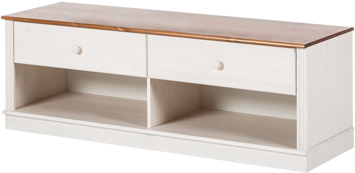 Anita-Lowboard - 2-laden - Wit/Houtlook