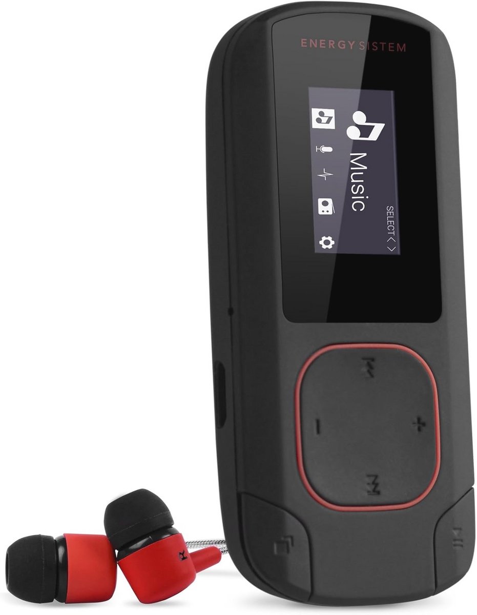 MP3 Clip Bluetooth - 8 GB, Clip, FM Radio en microSD - Koraalrood
