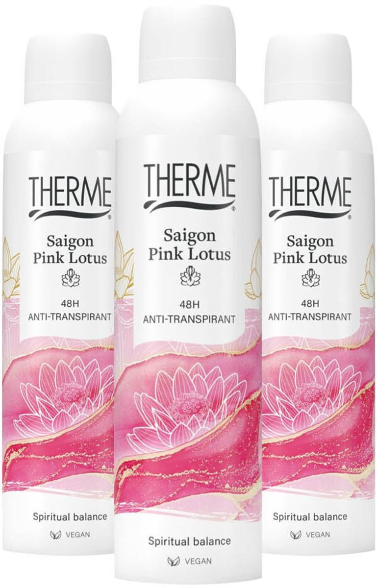 Therme Saigon Pink Lotus Anti-Transpirant - 3 x 150 ml - Voordeelverpakking