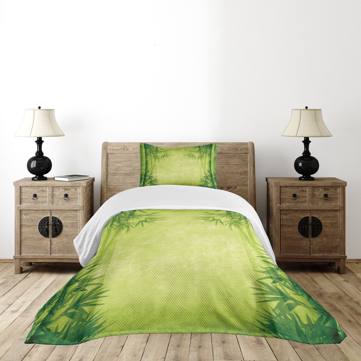 ABAKUHAUS Groen Bedsprei Set – 170 x 220 cm, 2-delig