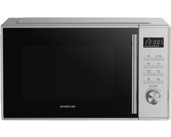 Inventum MN237CS Combimagnetron - 23L - 900W - Hetelucht- en grillfunctie - 10 kookprogramma's - 4 combistanden - Ontdooifunctie - Kinderslot - Zilver