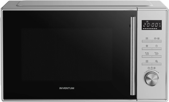 Inventum MN237CS Combimagnetron - 23L - 900W - Hetelucht- en grillfunctie - 10 kookprogramma's - 4 combistanden - Ontdooifunctie - Kinderslot - Zilver